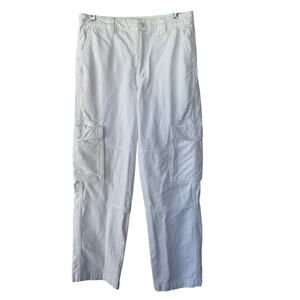 TNA white denim jeans wide cargo pants size 8